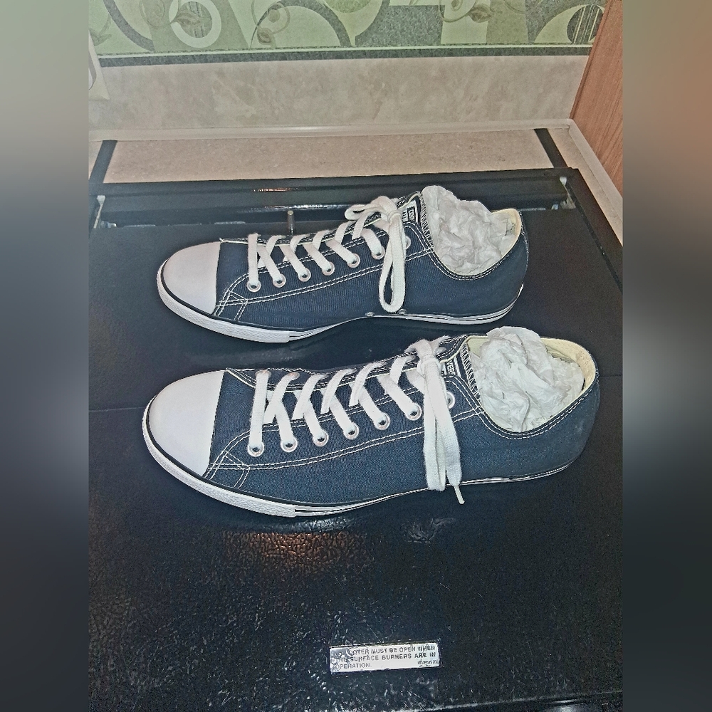 Converse Low Top Sneakers in Black and White - Picture 7 of 11